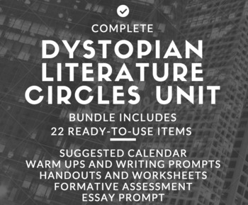Preview of Dystopian Literature Circles Complete Unit: Grades 7-10 High School English