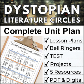 Preview of Dystopian Literature Circles Unit for High School With Lesson Plans & Activities