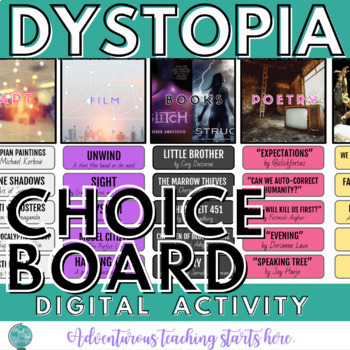 Preview of Dystopian Literature:  Digital Choice Board Activity