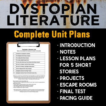 Preview of Dystopian Literature Unit | 6 Weeks | Dystopian Lit Unit Plan