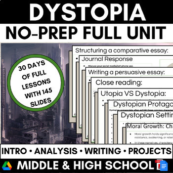 Preview of Dystopian Literature Unit | Dystopian Short Stories | Dystopia VS Utopia