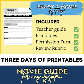 Dystopian Movie Guide - Printables - Three Days of Activities for High ...
