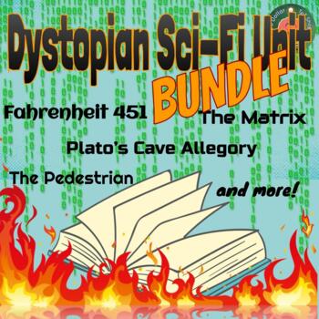 Preview of Dystopian Science Fiction Unit: Plato's Cave/Fahrenheit 451/The Matrix/more!