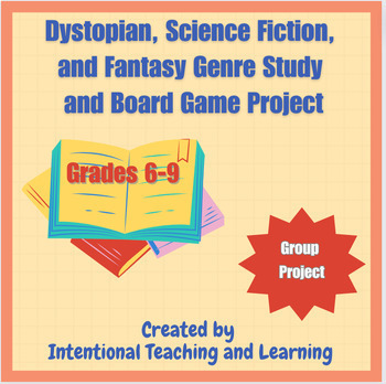 Preview of Dystopian, Science Fiction, and Fantasy Genre Study Board Game Project