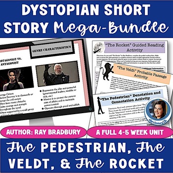 Preview of Dystopian Short Story Unit Bundle - 3 Stories, CCSS Aligned, Analysis Activities