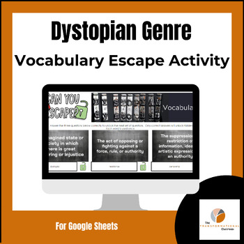 Preview of Dystopian Vocabulary Activity and Word Wall Posters