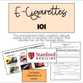 Preview of E-Cigarettes 101 Lesson (Negative impacts of vaping & tobacco)