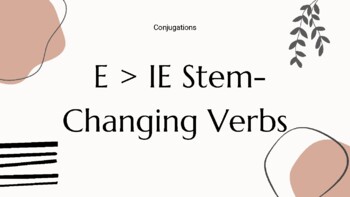 Preview of E > IE introduction to present tense conjugation