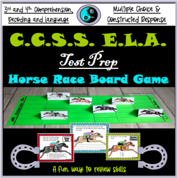 Preview of DISTANCE LEARNING E.L.A. Test Prep Review Horse Race Game