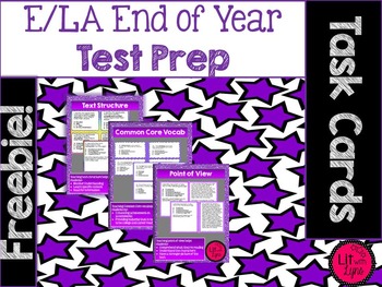 Preview of ELA Test Prep Task Cards- Sample