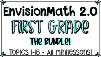 Preview of E. Math 2.0: First Grade ALL Minilessons; THE BUNDLE! Topics 1-15