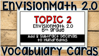 Preview of E. Math 2.0: Grade 5 Vocabulary Cards -- TOPIC 2: Add/Subtract Decimals