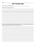 E.O.P Recommendation Questionnaire (For Students to Fill Out)