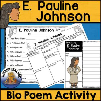 Preview of E. Pauline Johnson Biography Poem Activity and Writing Paper