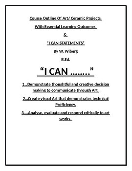 Preview of ART E.S.L.O. (Essential Learning Outcomes) & "I Can" Statements Tied To Projects