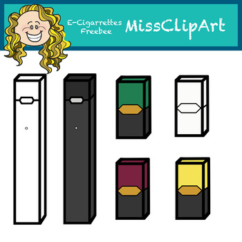 Preview of E-cigarrette Prevention Clipart (Color and B&W){MissClipArt}