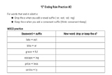 E-ending Rule Practice Worksheets with Chart Orton Gillingham