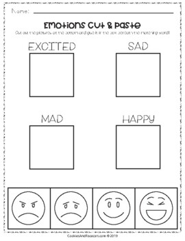 E is for Emotions Worksheet Pack (11 pages) by Cookies and Racecars