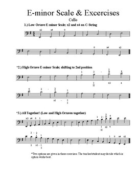 E-minor Scales and Exercises (Cello) by Maestro Music Hall | TPT