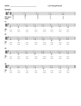 Preview of E string & C string Note Reading Exercises