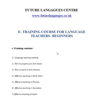 Preview of E-training Course for Language Teachers- Beginners