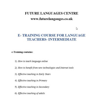 Preview of E-training Course for Language Teachers- Intermediate