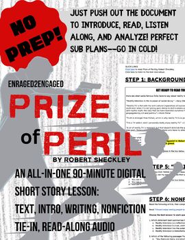 Preview of E2E 90-Minute Short Story Lesson Plan "Prize of Peril"--TURNKEY SUB PLANS!