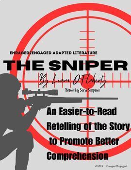 Preview of E2E Adapted Lit: Easier-to-Read The Sniper----SPED, ELL, Comprehension