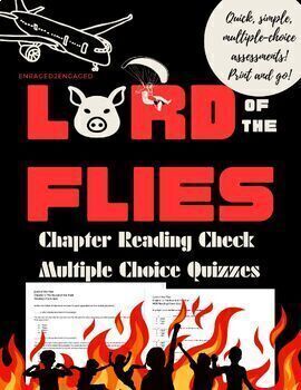 Preview of E2E Lord of the Flies Chapter Quizzes SPED ELL Accommodations Audio Read Aloud