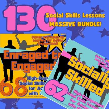 Preview of E2E Two-Book Bundle: 130 Lesson Plans--SPED, Therapy Groups, ASD, Social Skills