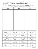 EA, EE and EY Vowel Team Fill-In Sort