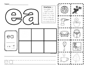 EA Vowel Team Picture Sort - Long E Vowel Digraph by Miss Zees Activities