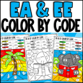 EA and EE Color by Code Worksheets: Phonics Double Vowels
