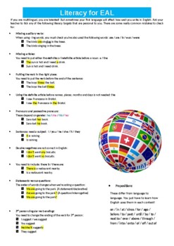 Preview of EAL/ESL Literacy Mat