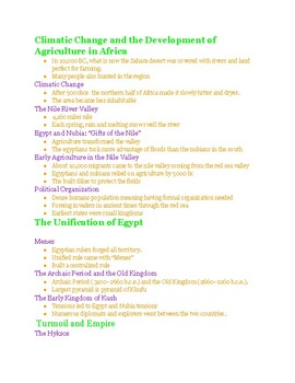 Preview of EARLY AGRICULTURAL SOCIETY IN AFRICA notes for studying/teaching