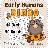 EARLY HUMANS / STONE AGE BINGO Game Boards and Vocabulary Cards