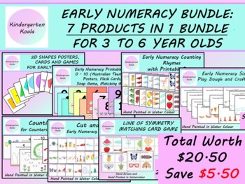 Preview of EARLY NUMERACY BUNDLE:  7 PRODUCTS IN 1 BUNDLE - FOR 3 TO 6 YEAR OLDS