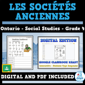 Preview of EARLY SOCIETIES Les sociétés anciennes - Ontario Social Studies - Grade 4 FRENCH
