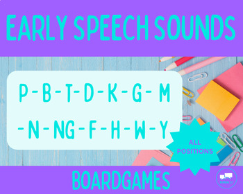 Preview of EARLY Speech Sounds Boardgames