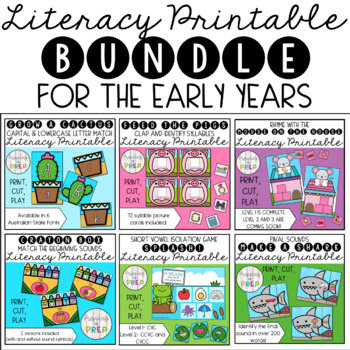 Preview of EARLY YEARS PRINTABLE LITERACY GAMES- GROWING BUNDLE