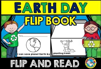Preview of EARTH DAY ACTIVITY MINI FLIP BOOK ENVIRONMENT READING COLORING PAGES APRIL SHEET