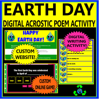 Preview of EARTH DAY ACROSTIC POEM ACTIVITY - LAL /ALL DIGITAL