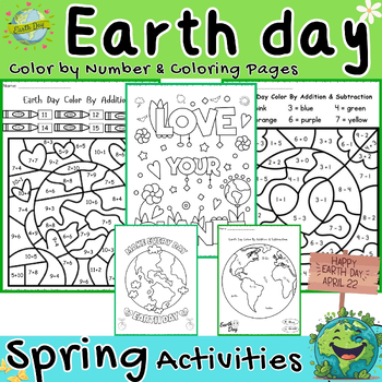 Preview of Earth Day Color by Number | Earth Day Coloring Pages | EARTH DAY ACTIVITIES