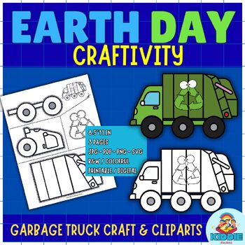 Preview of EARTH DAY ACTIVITIES transportation craftivity garbage truck vehicles craft