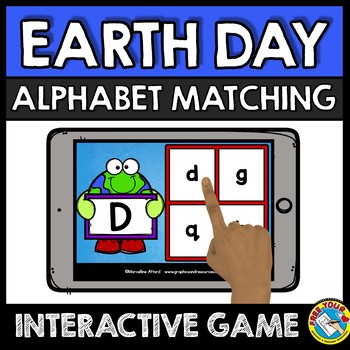 Preview of EARTH DAY ACTIVITY KINDERGARTEN APRIL BOOM CARDS DISTANCE LEARNING ELA PRESCHOOL