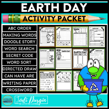 Preview of EARTH DAY ACTIVITY PACKET word search early finisher activities writing
