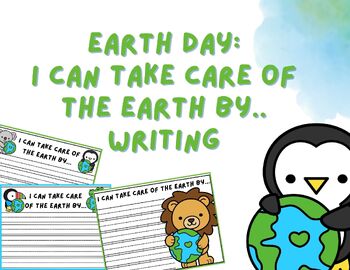 Preview of EARTH DAY BUNDLE: Earth Day Writing, Crowns, Write the Room, Newsletter Template