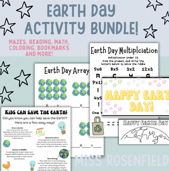 Preview of EARTH DAY BUNDLE! No Prep! Upper Elementary | Reading, Writing, Math, More!