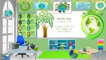 Preview of EARTH DAY! Bitmoji Virtual Classroom w/Safe Links, activities & clipart-7 slides