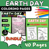 EARTH DAY COLORING PAGES WITH QUOTES WORCKSHEET